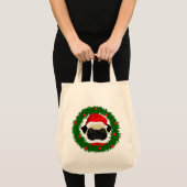 Kute kerstbeker Santa in Wreate Tote Bag (Voorkant (product))