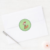 Kute kerstbevruchting en grote aangepaste tekst ronde sticker (Envelop)