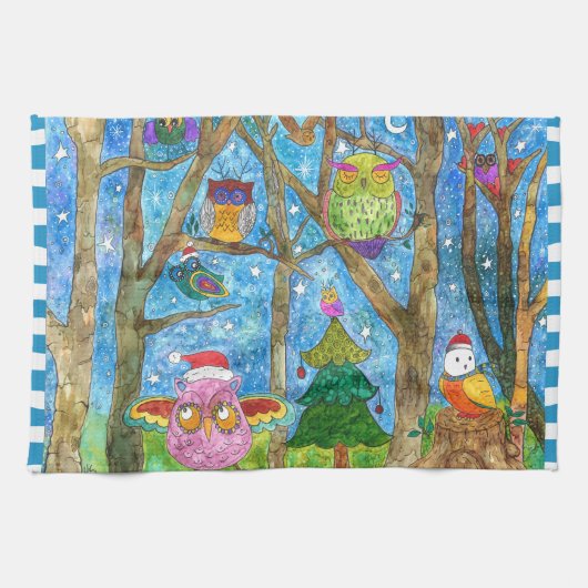 Kute kerstbezit in Petten keukenhanddoeken (Horizontaal)