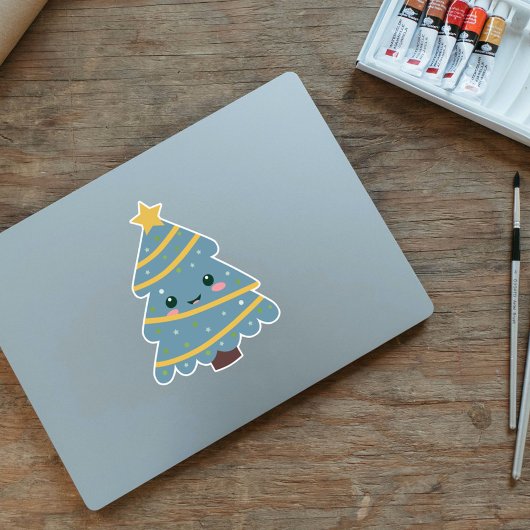 Kute kerstboom, aangepaste Sticker
