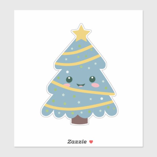 Kute kerstboom, aangepaste Sticker (Vel)