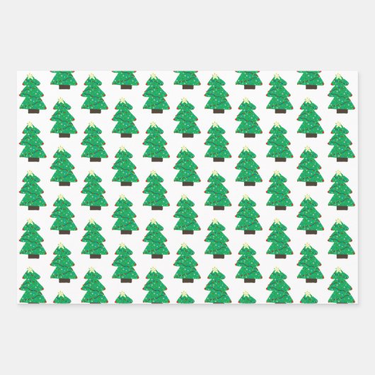 Kute kerstboom inpakpapier vel (Voorkant 2)