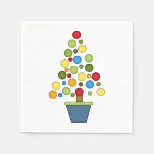 Kute kerstboom/meerkleurige kerstboom servetten
