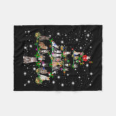 Kute kerstboom met vlieglicht fleece deken (Voorkant (Horizontaal))
