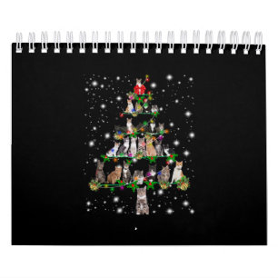 Kute kerstboom met vlieglicht kalender