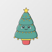 Kute kerstboom raamsticker (Vel)