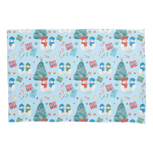 Kute kerstboom, Snowman, Gifts, Snoep Pattern Kussensloop (Voorkant)
