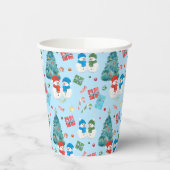 Kute kerstboom, Snowman, Gifts, Snoep Pattern Papieren Bekers (Links)