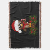 Kute kerstboomkor op pine Branch Throw Blanket Deken (Voorkant Verticaal)