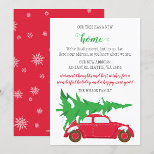 Kute kerstboomwagen We hebben vakantiekaarten verp