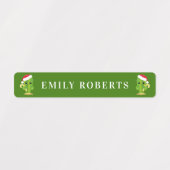 Kute kerstcactus Kinder naam Waterbestendige label (Design 2)