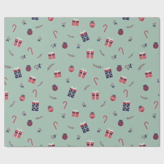 Kute kerstcadeaupatroon voor siervoorwerpen cadeaupapier (Vlak)