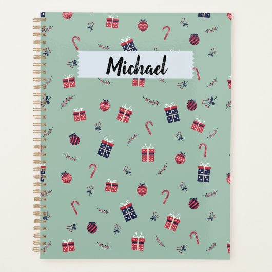 Kute kerstcadeaupatroon voor siervoorwerpen planner (Voorkant)