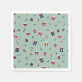 Kute kerstcadeaupatroon voor siervoorwerpen servet