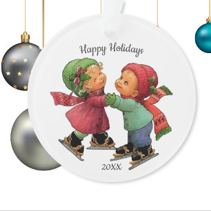 Kute kerstcadeaus voor ijsschaatsen Acrylversierin Ornament