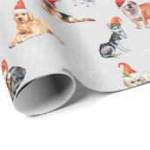 Kute kerstdogs Patroonpapier Cadeaupapier (Rol Hoek)