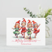 Kute kerstelves feestdagenkaart (Staand voorkant)