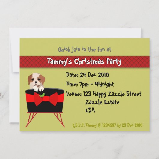 Kute kerstfeestkaart (puppy) kaart (Achterkant)