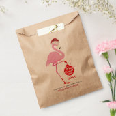 Kute kerstflamingos en typografie bedankzakje (Gezegeld)