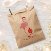 Kute kerstflamingos en typografie bedankzakje (Geknipt)