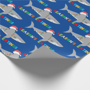Kute kersthaai cadeaupapier