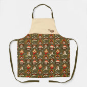 Kute kersthonden schort (Voorkant)