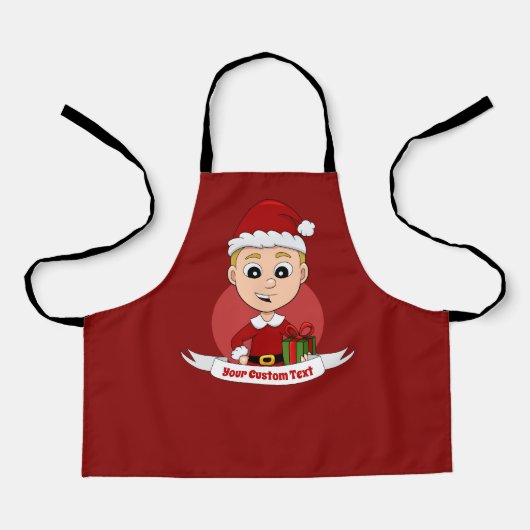 Kute kerstjongen met blond haar Apron Schort (Voorkant)