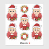 Kute kerstjongen met blond haar sticker (Vel)