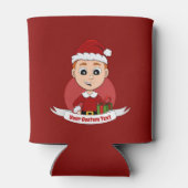 Kute kerstjongen met gemberhaar blikjeskoeler (Achterkant)