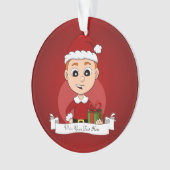 Kute kerstjongen met gemberhaar ornament (voorkant)