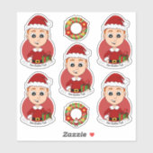Kute kerstjongen met gemberhaar sticker (Vel)