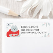 Kute kerstkat. Wintervakantiedier grappig Etiket (Insitu)