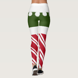 Kute kerstkerstmis met blauw snoepriet met witte d leggings