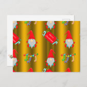 Kute kerstknoma's op goud briefkaart (Voorkant / Achterkant)