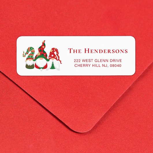 Kute kerstknomes Return Address Etiket