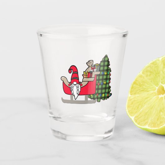 Kute kerstkoepel voor de Slaapse Kerstmis Shot Glas (Voorkant)