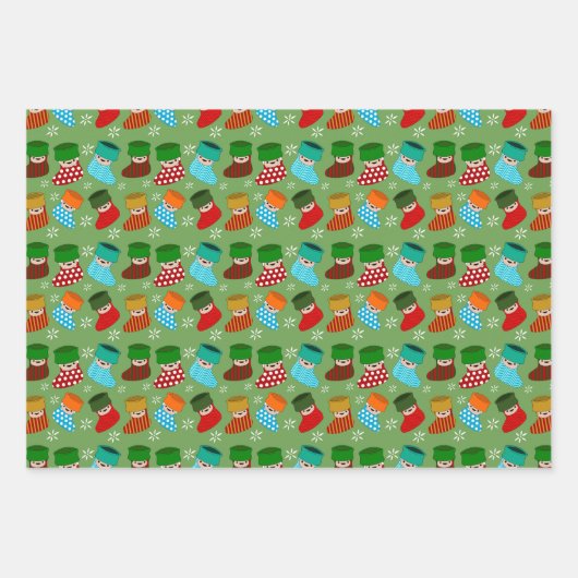 Kute kerstkousen inpakpapier vel (Voorkant)
