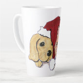 Kute kerstlabrador Puppy and Oranje Tabby Latte Mok (Linkerhoek)