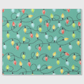 Kute kerstlamppatroon cadeaupapier (Vlak)