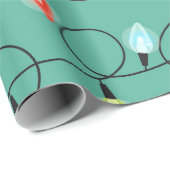 Kute kerstlamppatroon cadeaupapier (Rol Hoek)