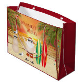 Kute kerstman en surfplanken voor kerstmis groot cadeauzakje (Achterkant Gekanteld)