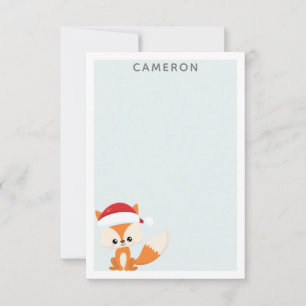 Kute kerstman in Santa Hat Blauwgroen gepersonalis Notitiekaartje