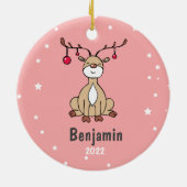 Kute kerstman Kinder persoonlijk Keramisch Ornament (Achterkant)