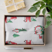 Kute kerstmanboom op rode auto tissuepapier (Geschenk)