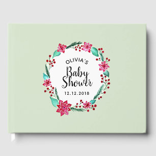 Kute kerstmis Baby shower Flower Wreater Gastenboek