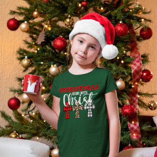 Kute Kerstmis begint met Christelijke Religie T-shirt