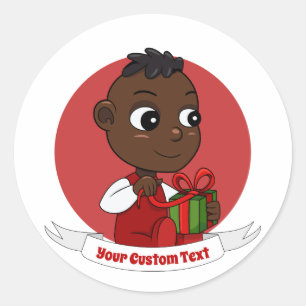 Kute Kerstmis cartoon Klassieke Round Sticker