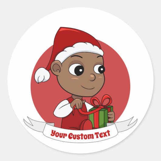Kute Kerstmis cartoon Klassieke Round Sticker (Voorkant)
