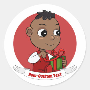 Kute Kerstmis cartoon Klassieke Round Sticker