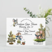 Kute kerstmis-feestdag uitnodiging (Staand voorkant)